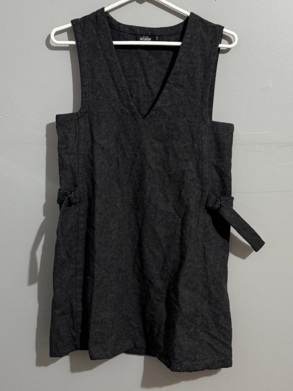 Kate Spade Saturday Dress Womens XS Side Buckle Shift Charcoal Wool Blend